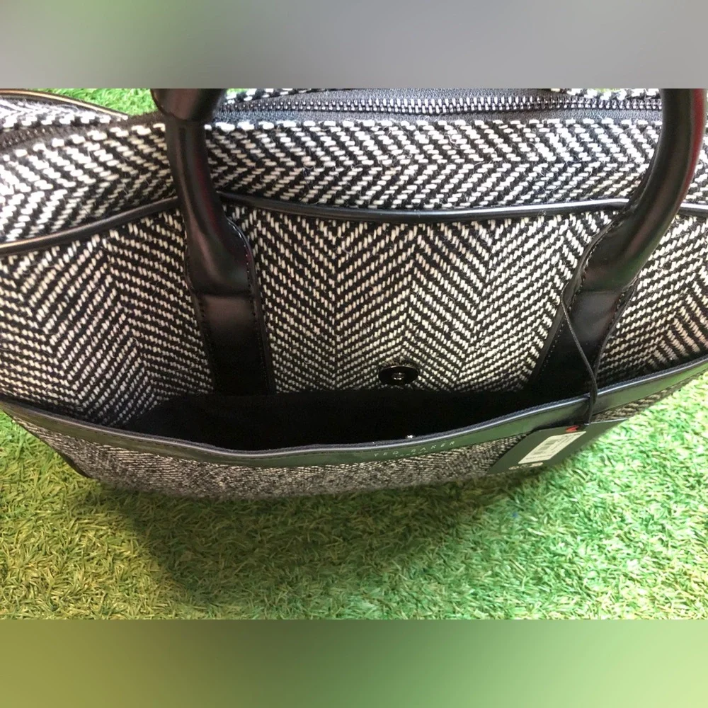 Ted Baker Andreaz Herringbone Document Bag - Black - NWT
